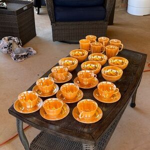 Fire King Radiant Orange Cup and Saucer Collection